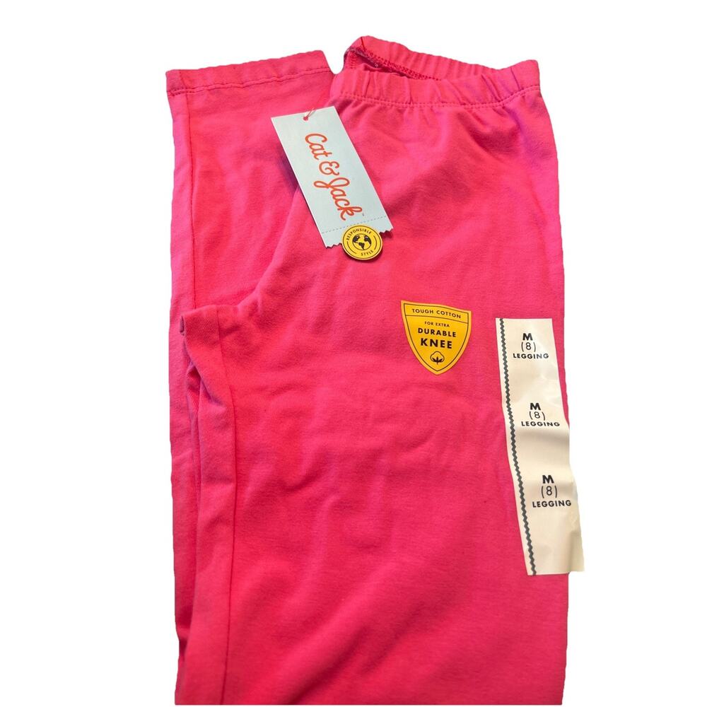 Cat & Jack Girls Size M 8 Pull-On Leggings Pink Set Of 2 Pair NWT